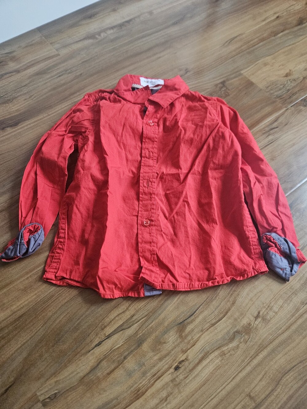 Kids 3t Red Button-Down Shirt - Classic Casual Style Mud Kingdom